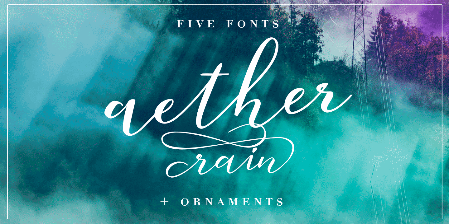 Aether Rain Font Family Poster