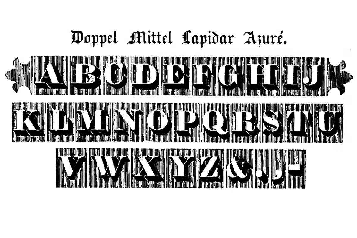 Doppel Mittel Lapidar Azure Font Poster #1