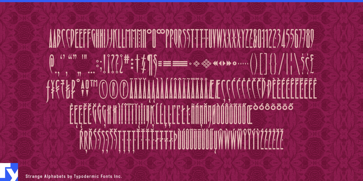 Strange Alphabets Font Poster #1