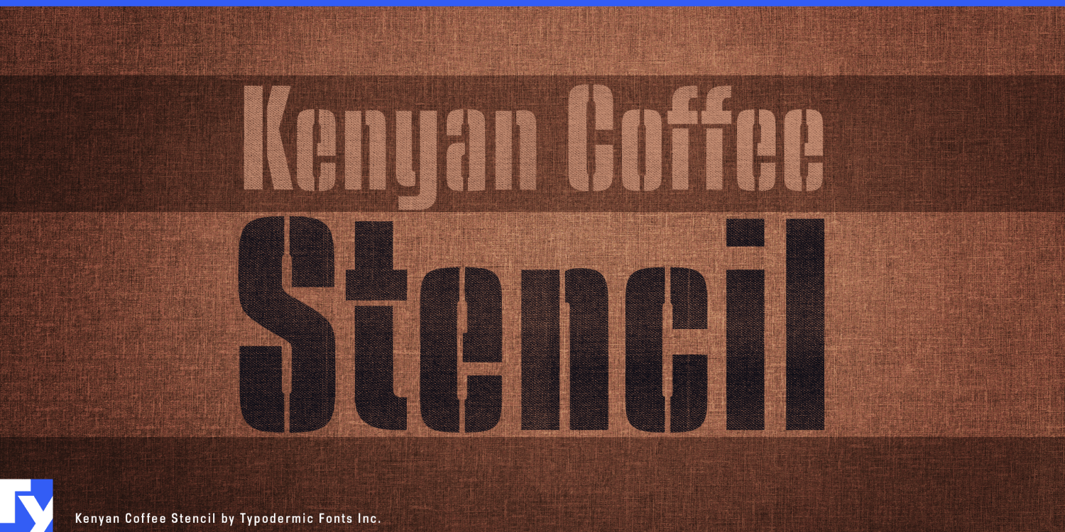 Kenyan Coffee Stencil Font Poster #1