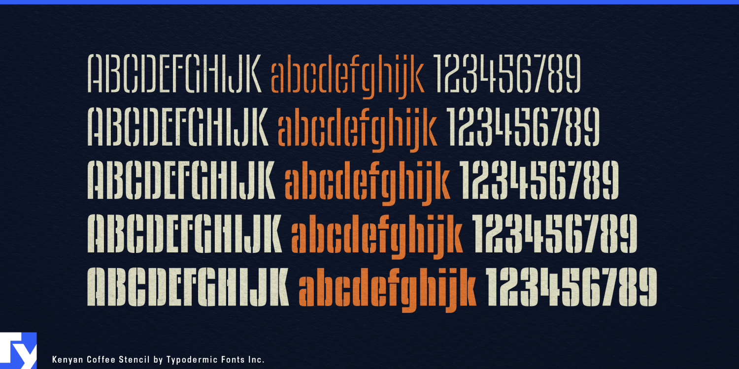Kenyan Coffee Stencil Font Poster #1