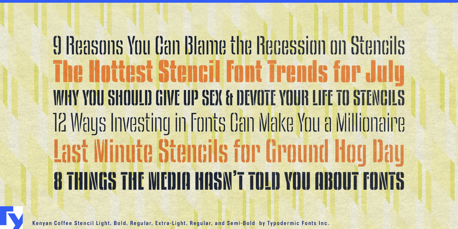 Kenyan Coffee Stencil Font Poster #1