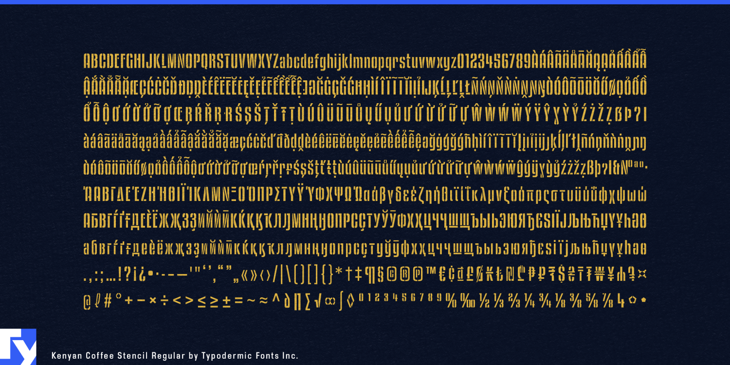Kenyan Coffee Stencil Font Poster #1