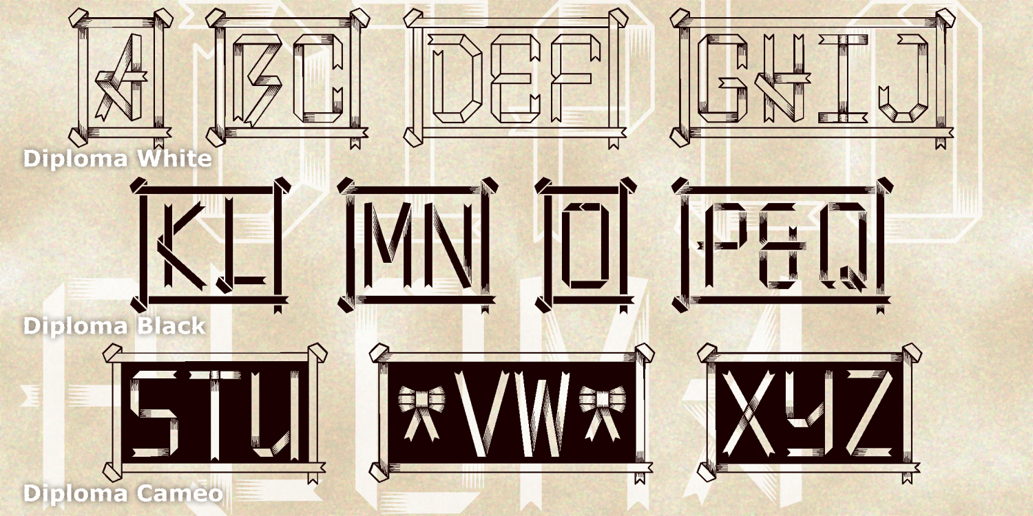 Diploma Monograms Font Family Poster