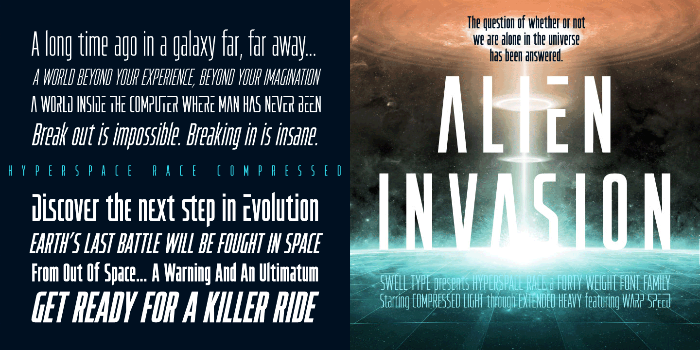 Hyperspace Race Font Poster #1