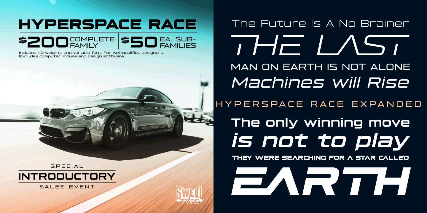 Hyperspace Race Font Poster #1
