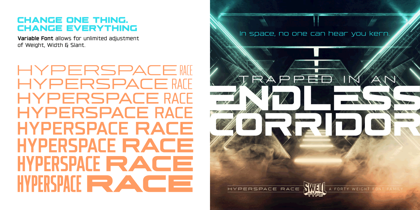 Hyperspace Race Font Poster #1