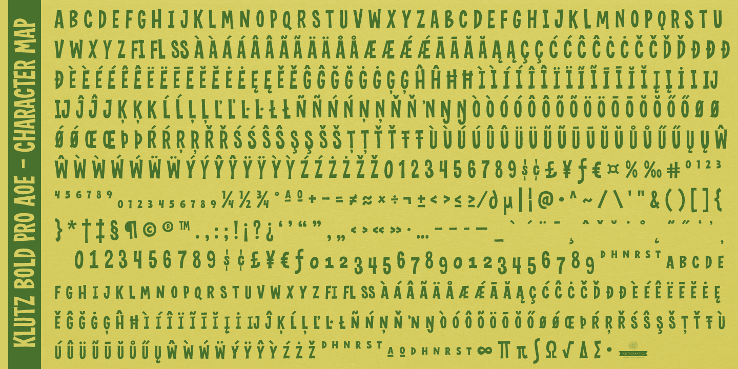 Klutz AOE Pro Complete Font Poster #1