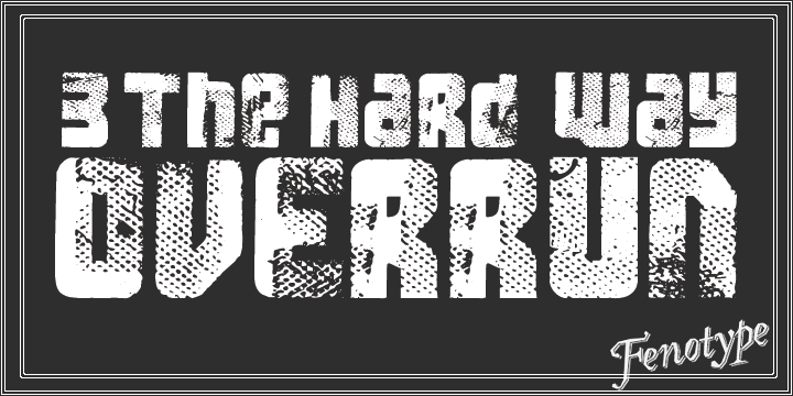 3 The Hard Way Overrun Font Family Poster