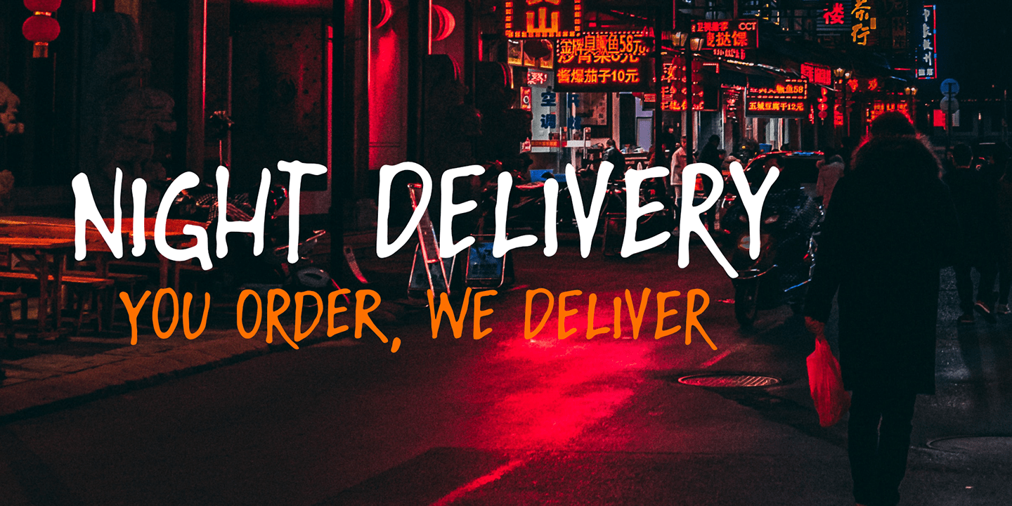 Night Delivery Font Poster #1