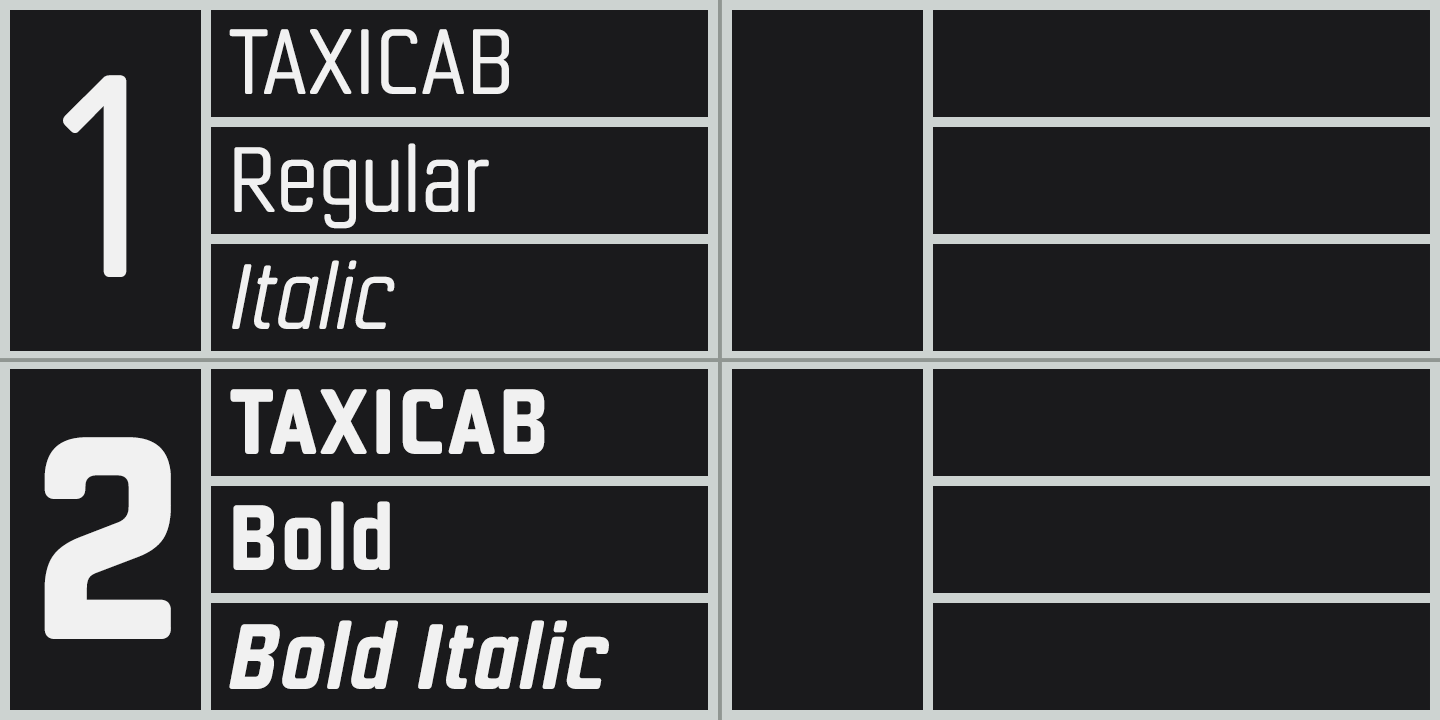 Taxicab Font Poster #1