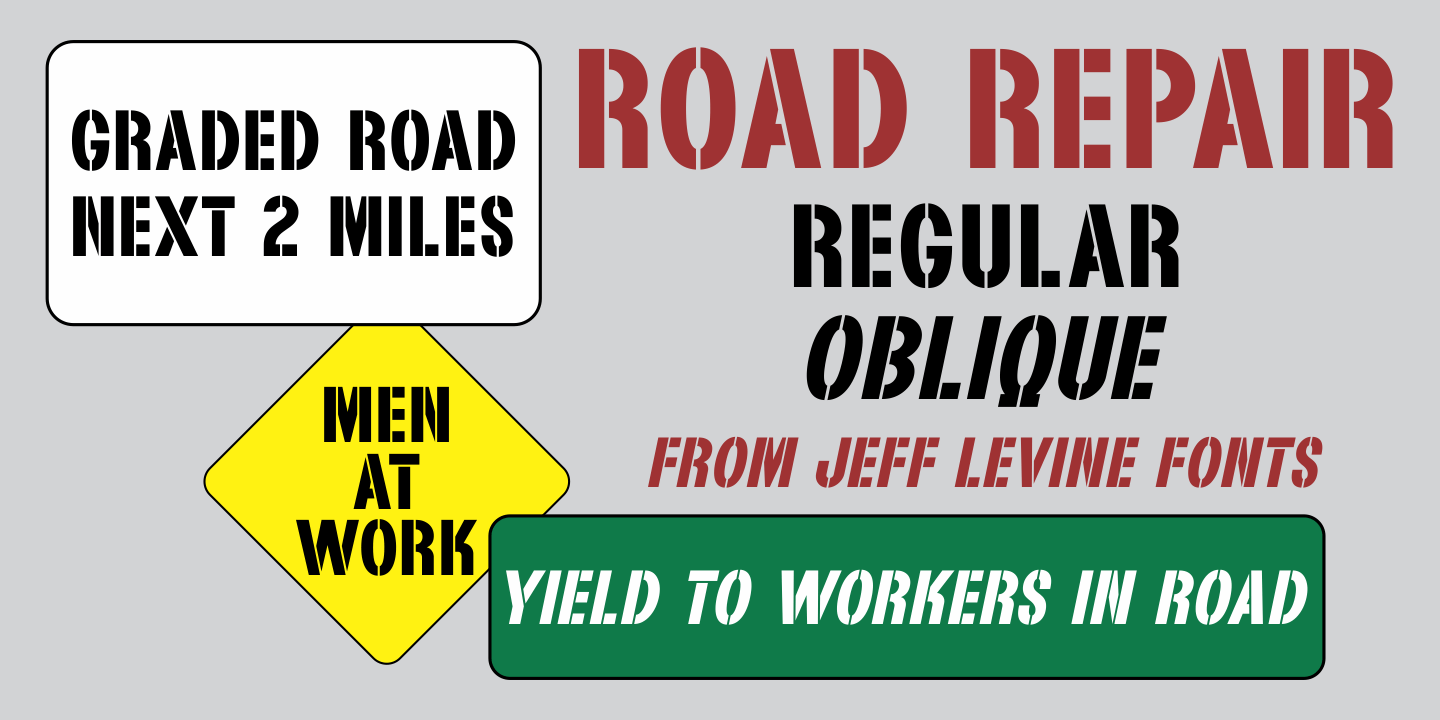 Road Repair Font Family Poster