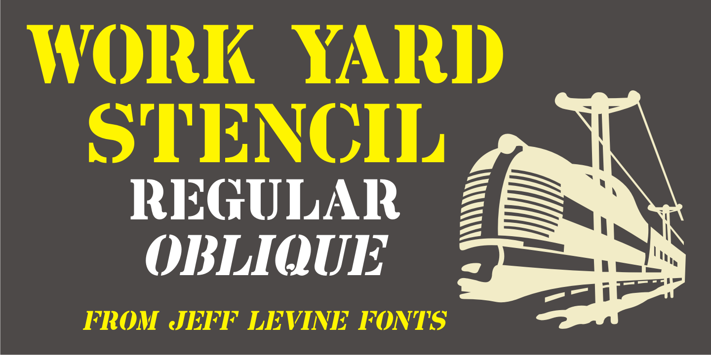 Work Yard Stencil Font Family Poster