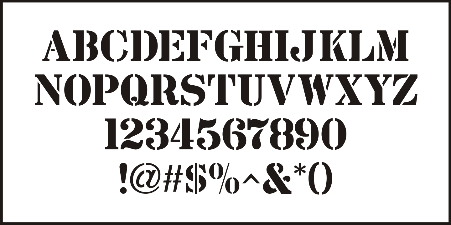 Work Yard Stencil Font Poster #3