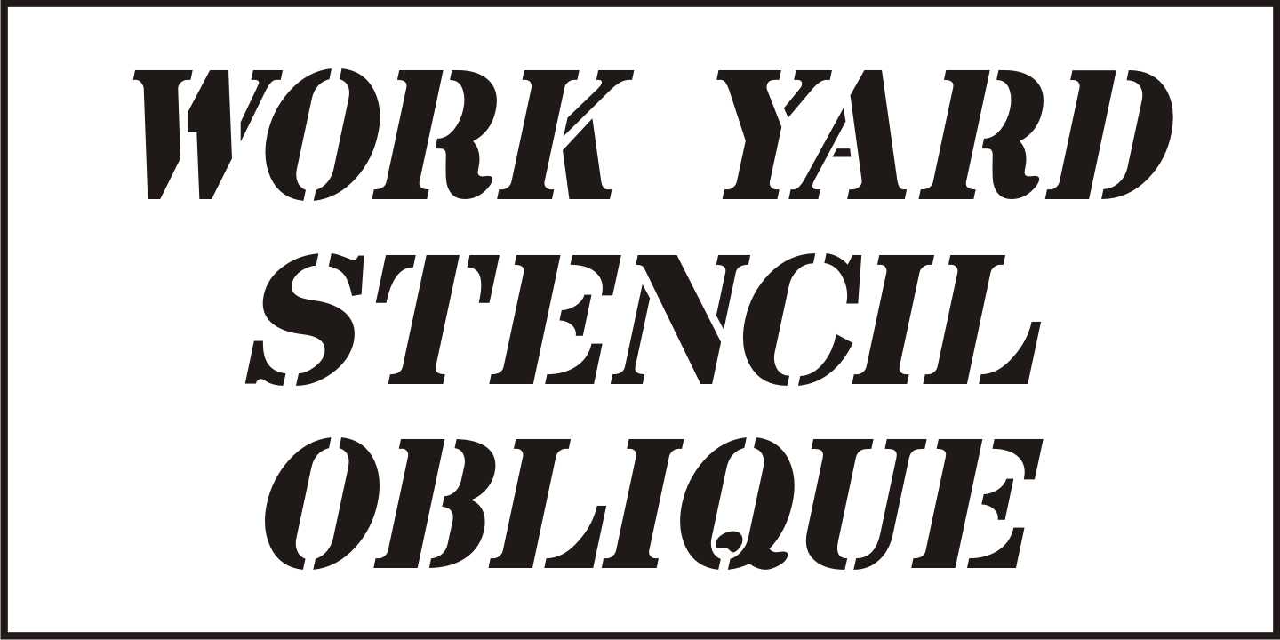 Work Yard Stencil Font Poster #4