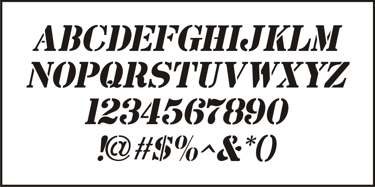 Work Yard Stencil Font Poster #5