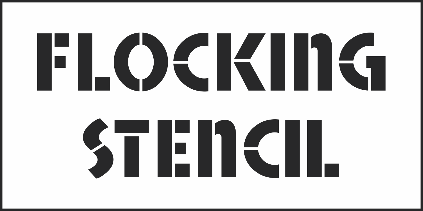 Flocking Stencil Font Poster #2