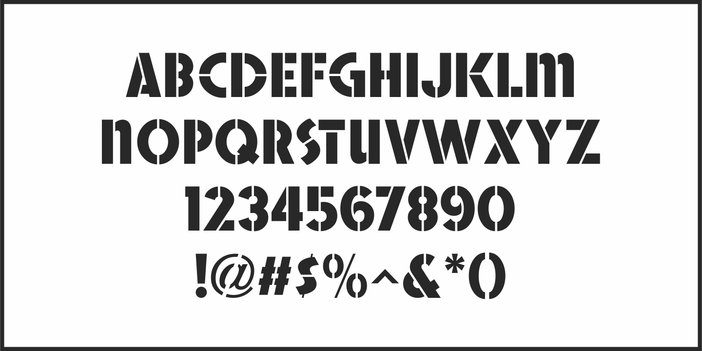 Flocking Stencil Font Poster #3