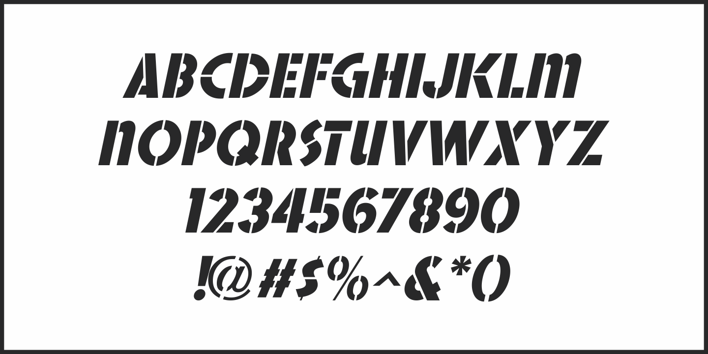 Flocking Stencil Font Poster #5