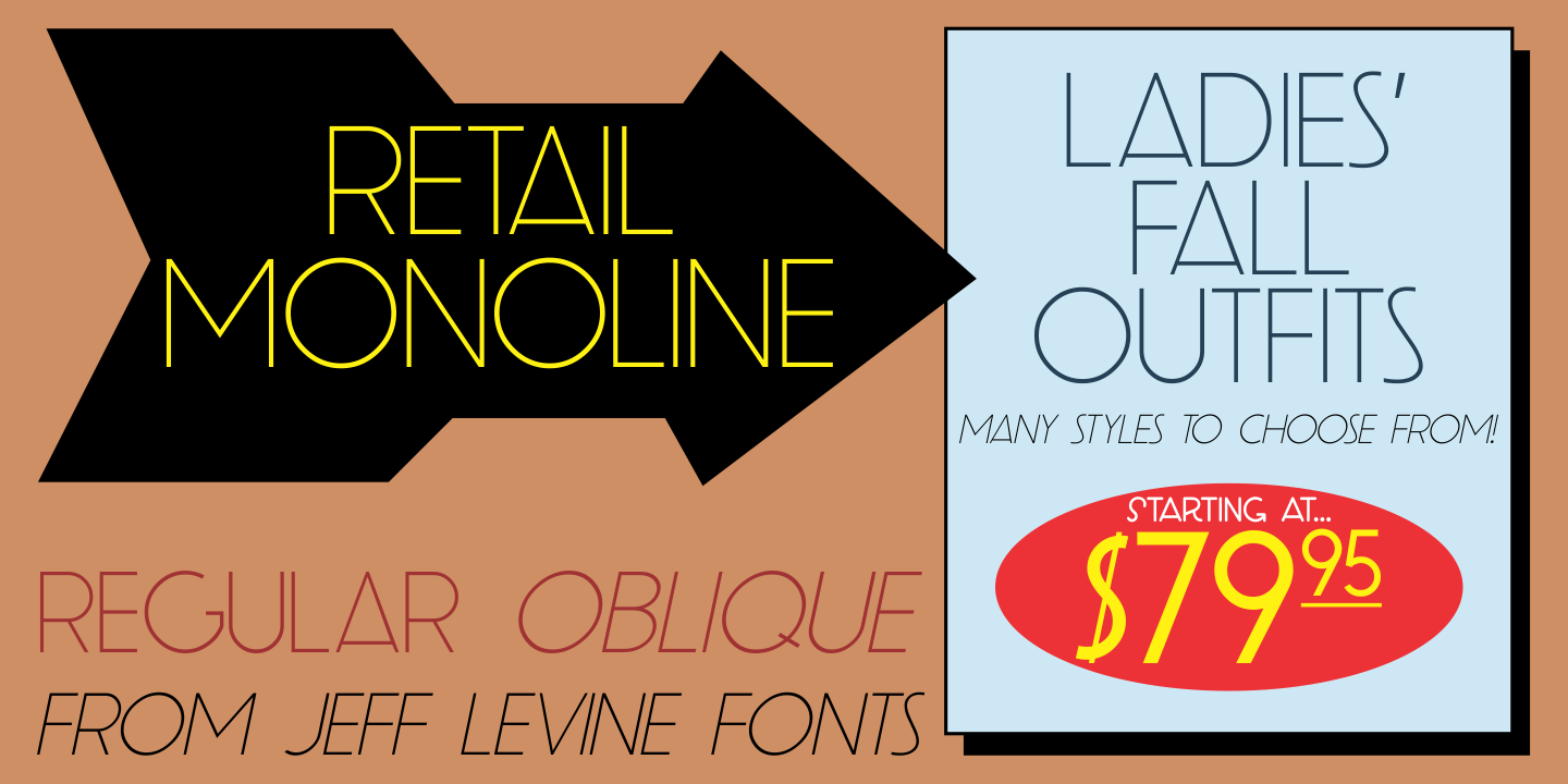 Retail Font Retail Monoline Font Family by Jeff Levine Fonts | Font Bros