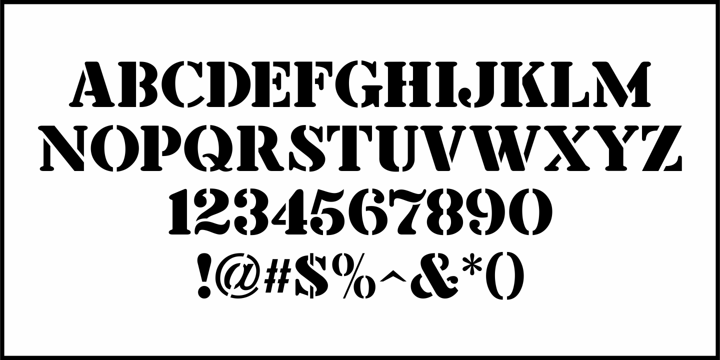 Eutaw Stencil Font Poster #1