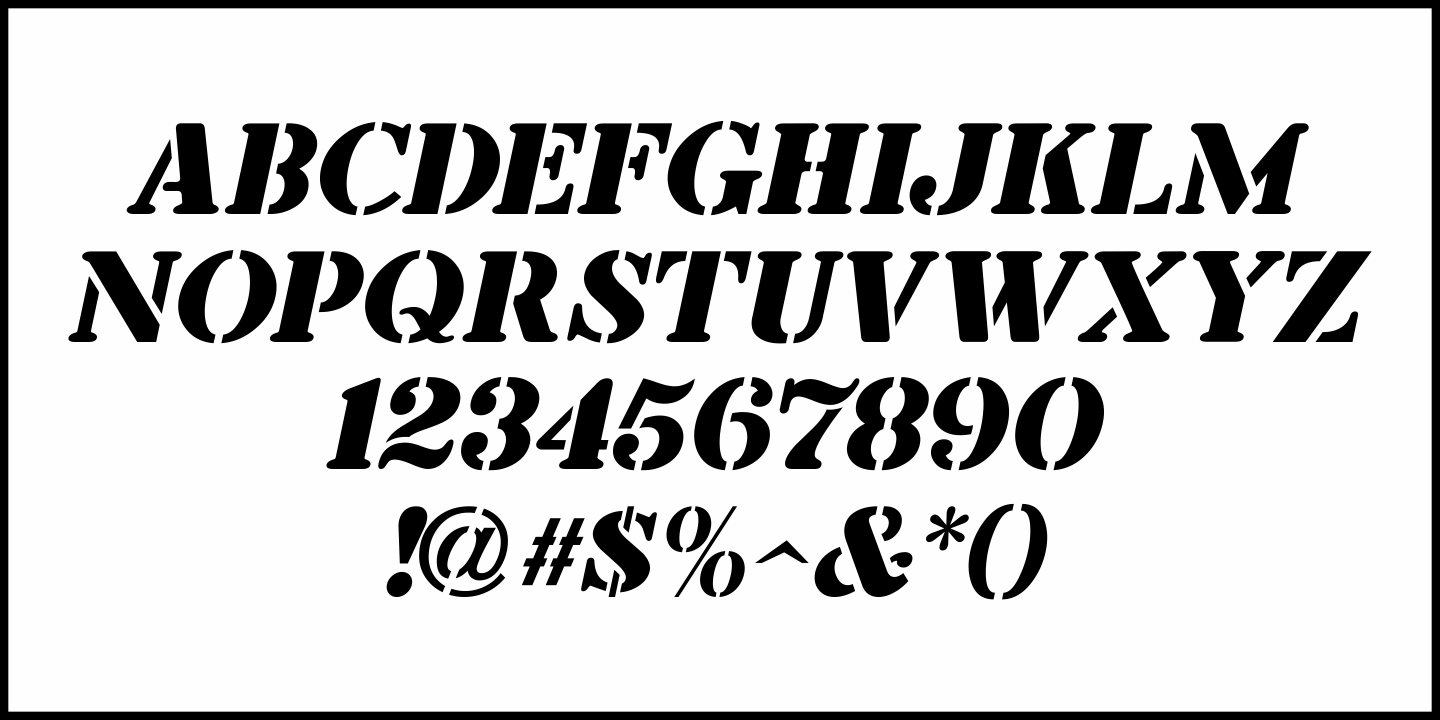 Eutaw Stencil Font Poster #1