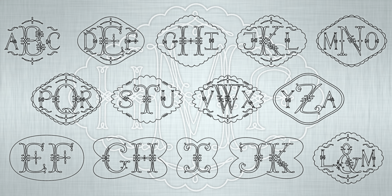 Filigree Monograms Font Family Poster