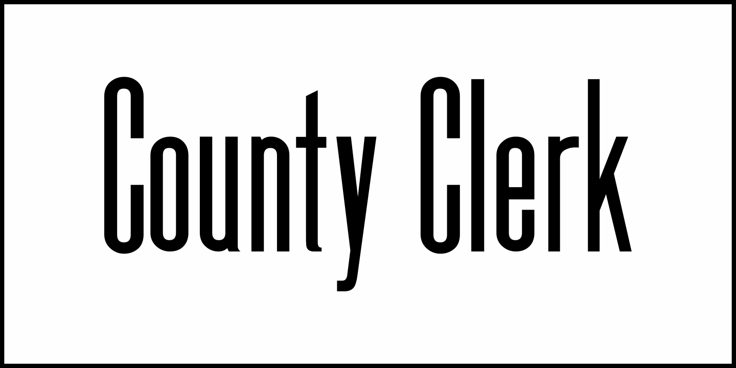 County Clerk Font Poster #1