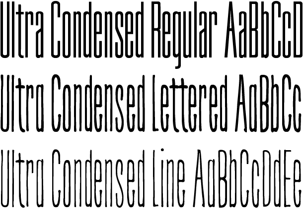 Ultra Condensed Font Family by Outside-the-Line | Font Bros