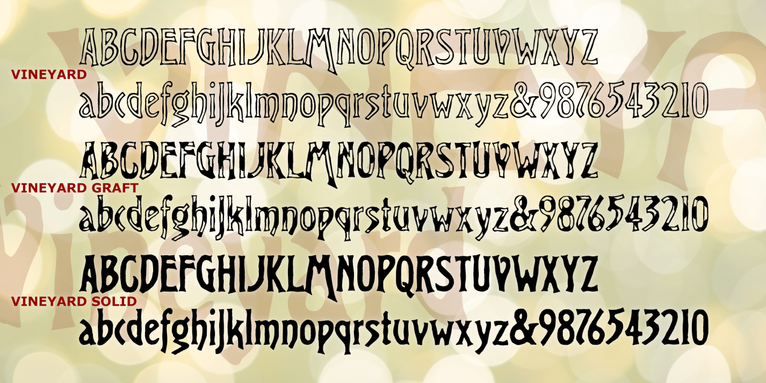 Vineyard Wide Graft Font Poster #1