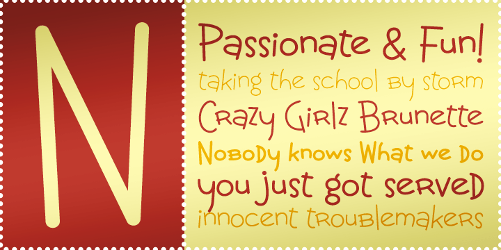 Crazy Girlz Brunette BTN Font Family Poster