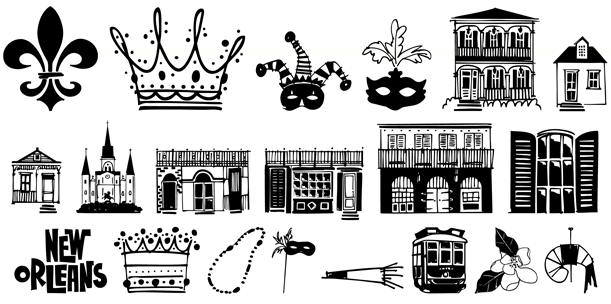New Orleans Doodles Font Poster #1