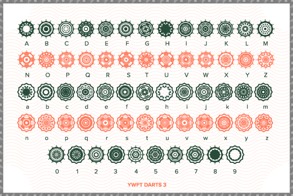 YWFT Darts Font Poster #1