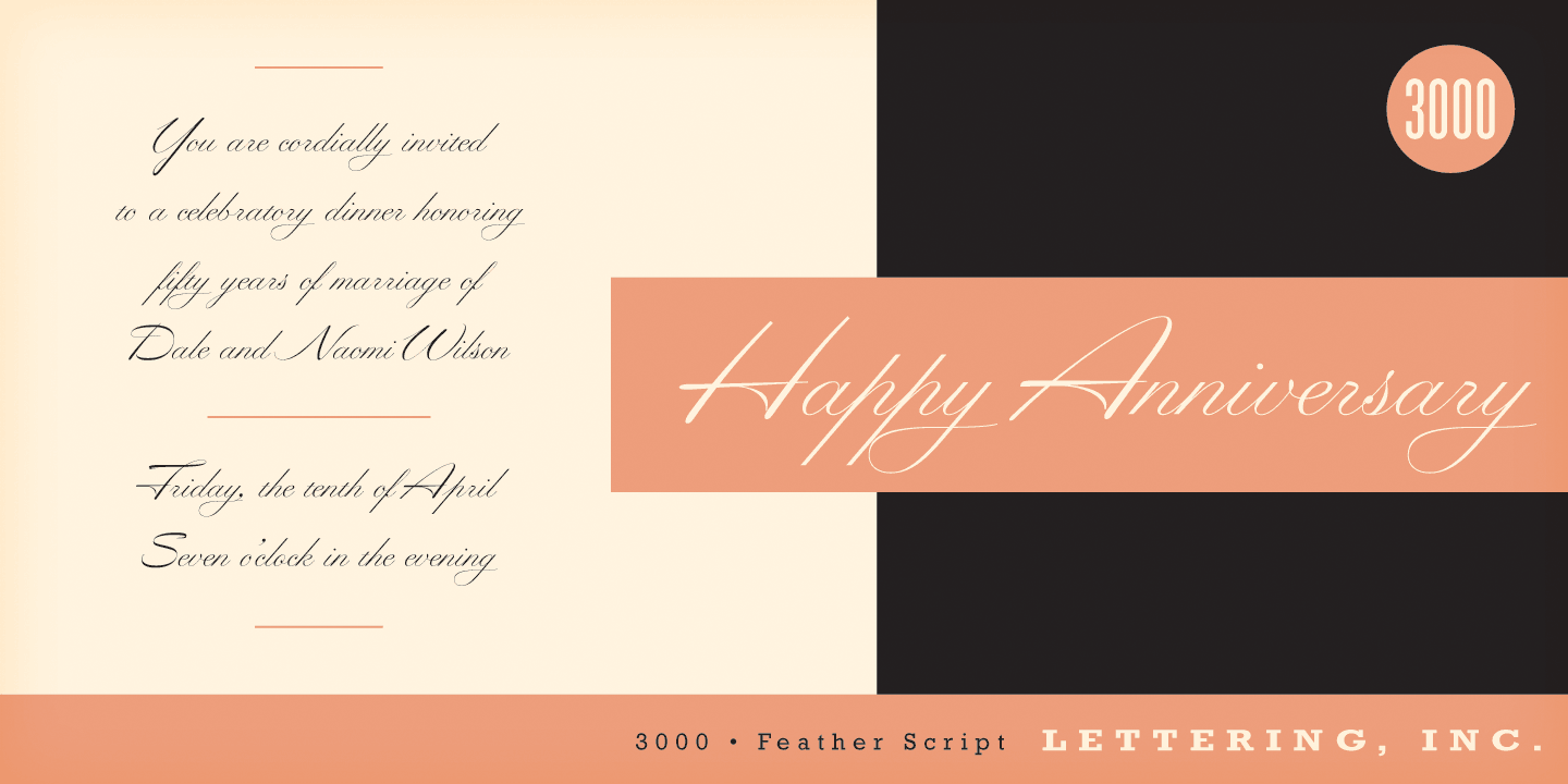 Feather Script Regular Font Poster #1