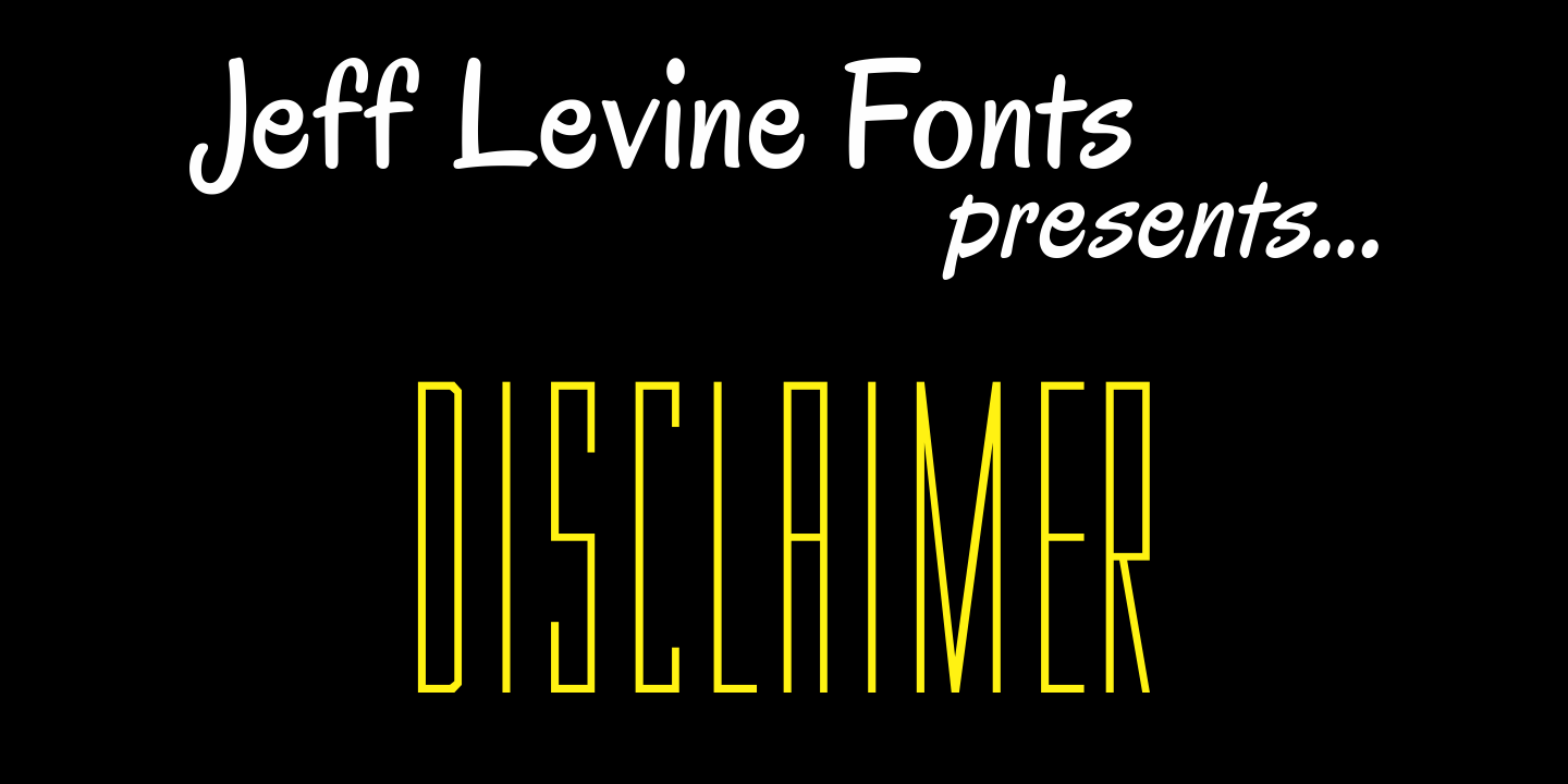 Disclaimer Font Family by Jeff Levine Fonts | Font Bros
