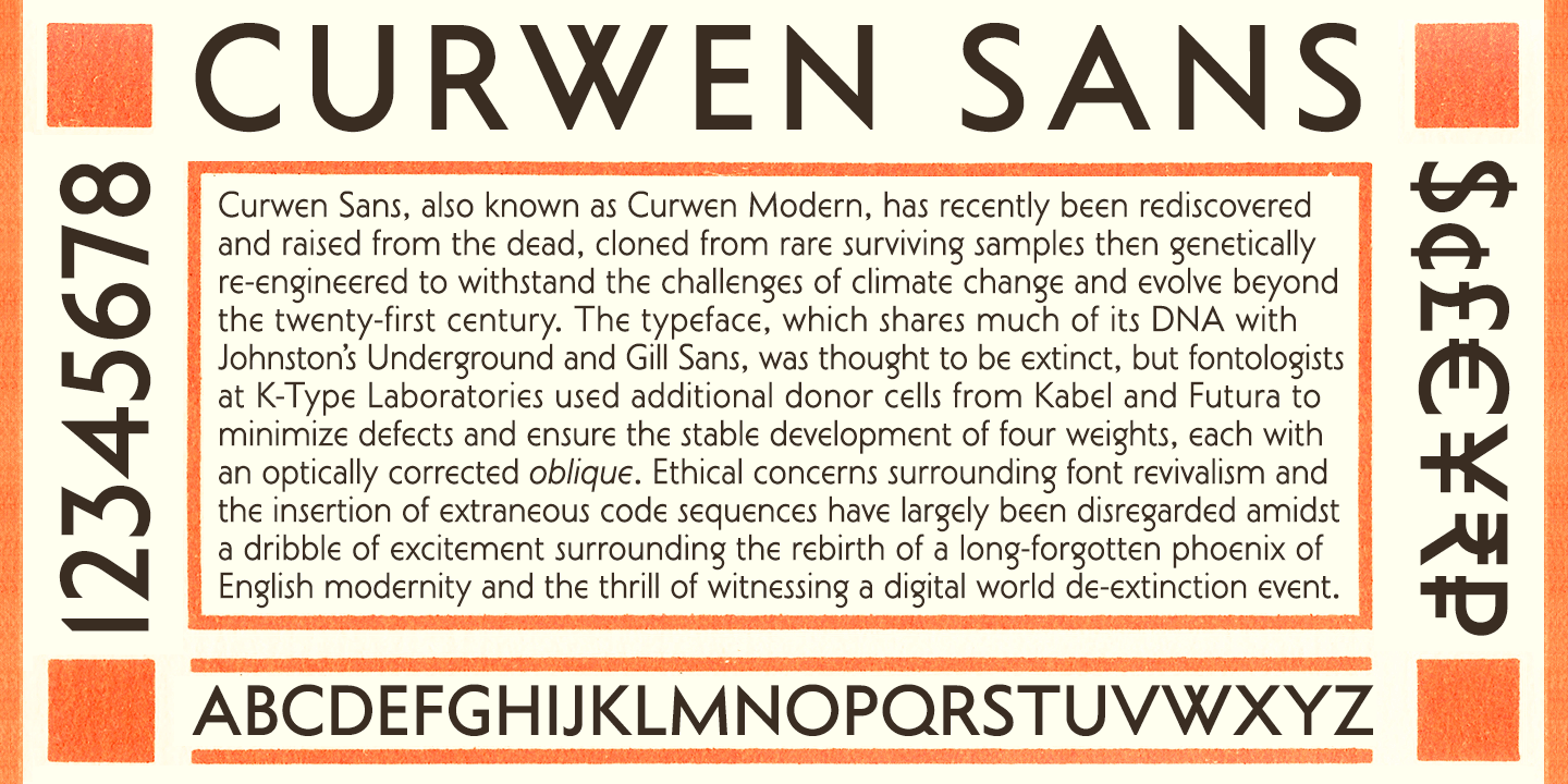 Curwen Sans Font Poster #1