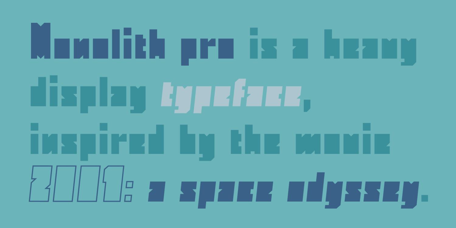 Monolith Pro Font Poster #1