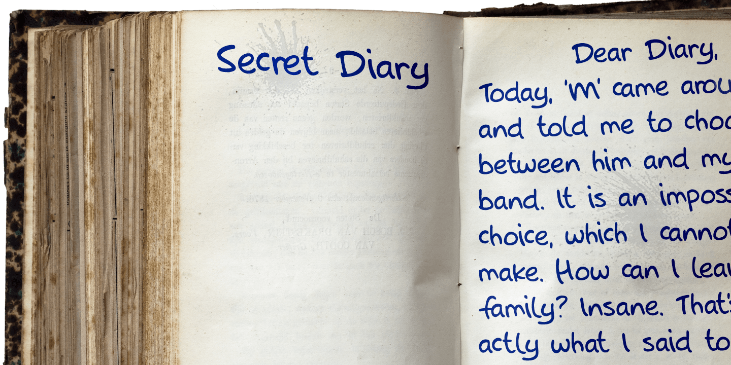Secret Diary Font Poster #2