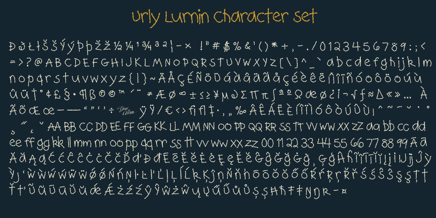 Urly Lurnin Font Poster #1