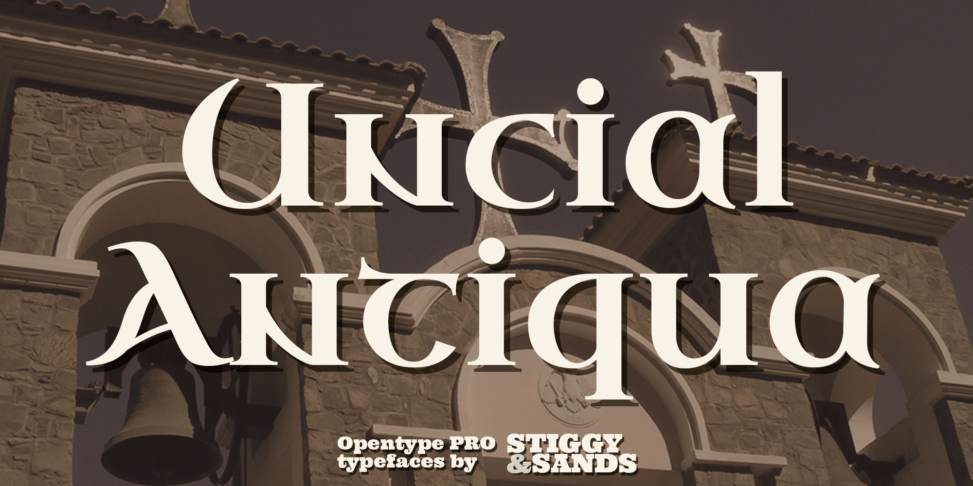 Antiqua Script Uncial Antiqua Pro Font Family by Stiggy & Sands | Font Bros