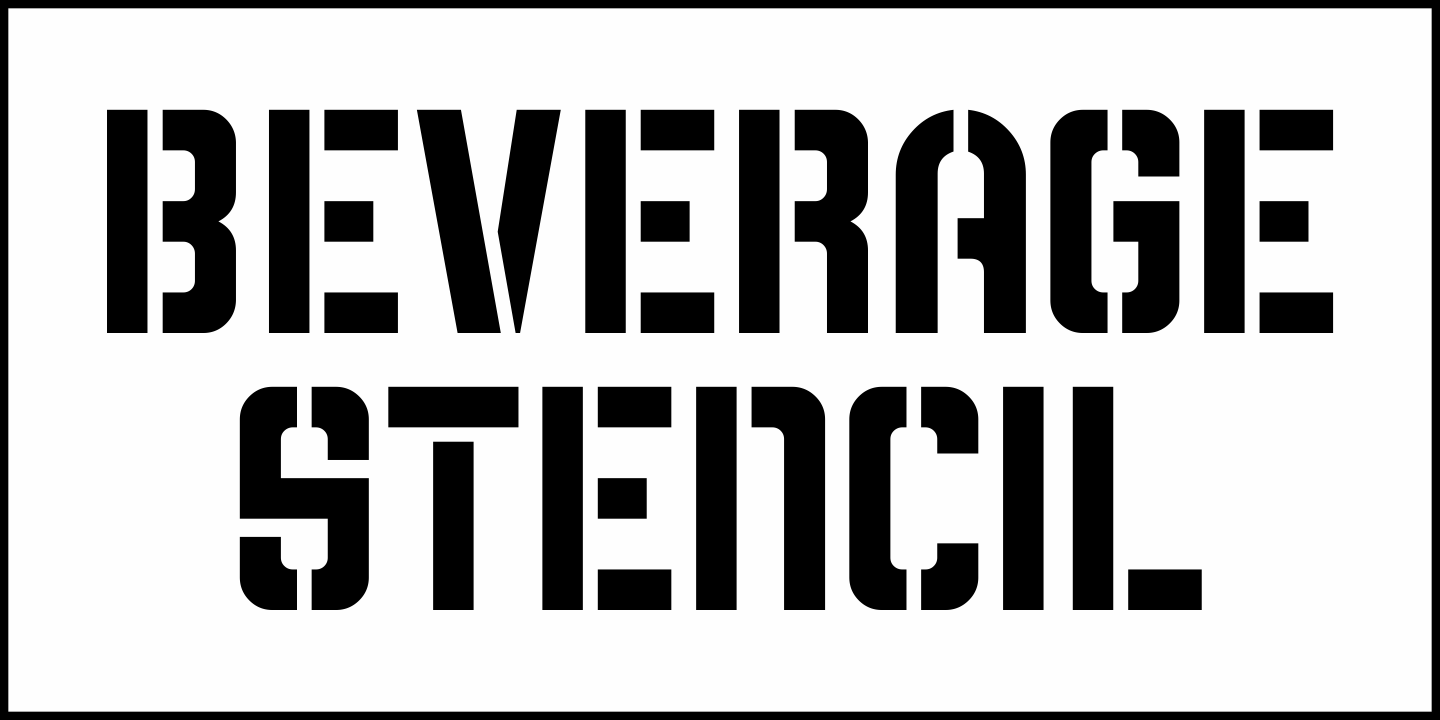 Beverage Stencil Font Poster #1