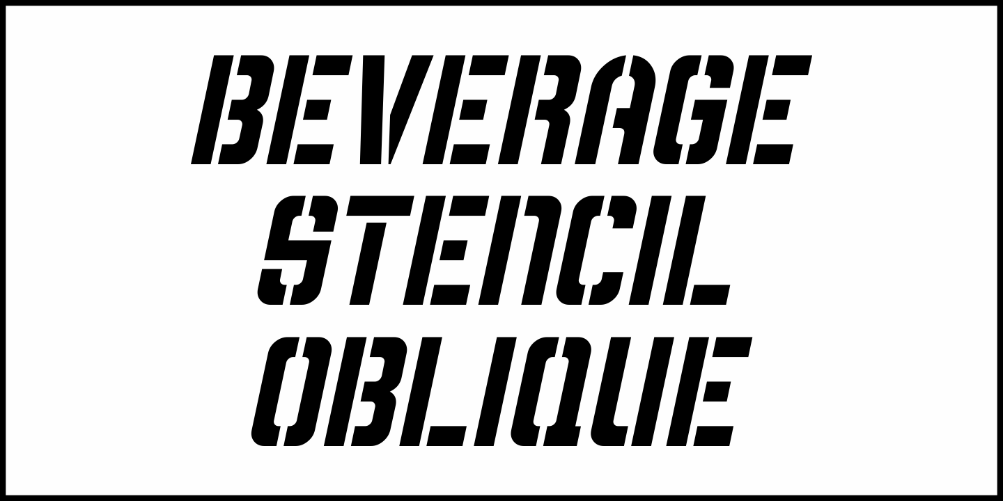 Beverage Stencil Font Poster #1