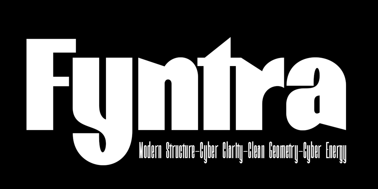 Fyntra Cyber-Modern Narrow Sans Serif Font Poster