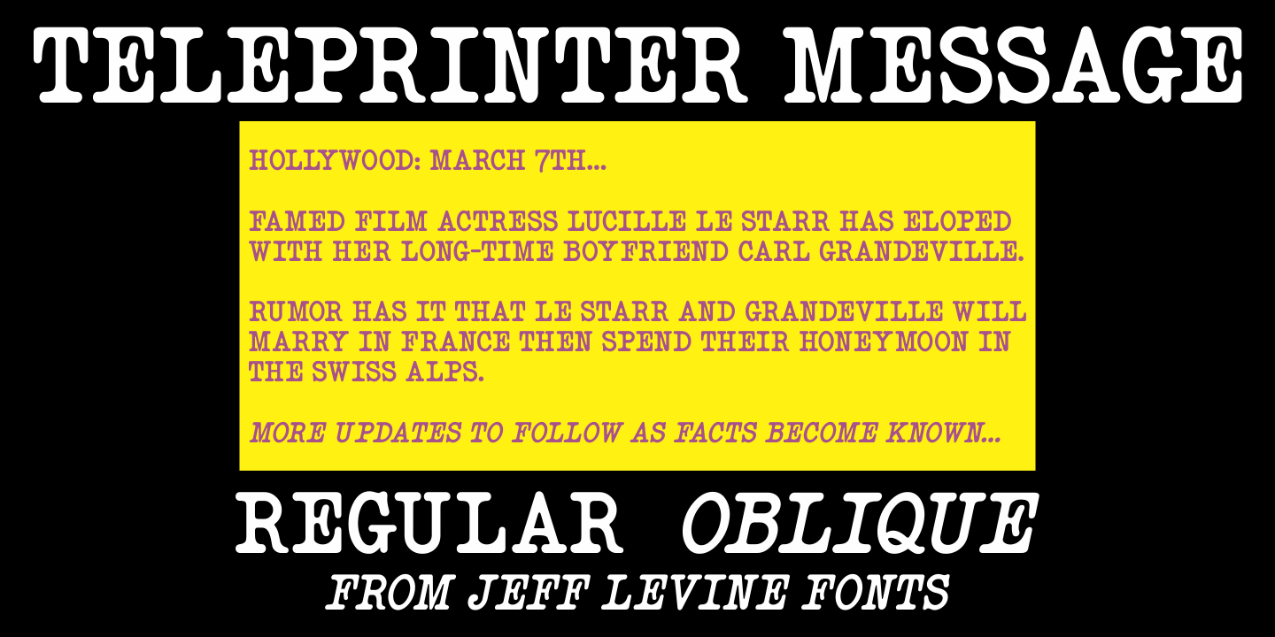 Teleprinter Message Font Family Poster