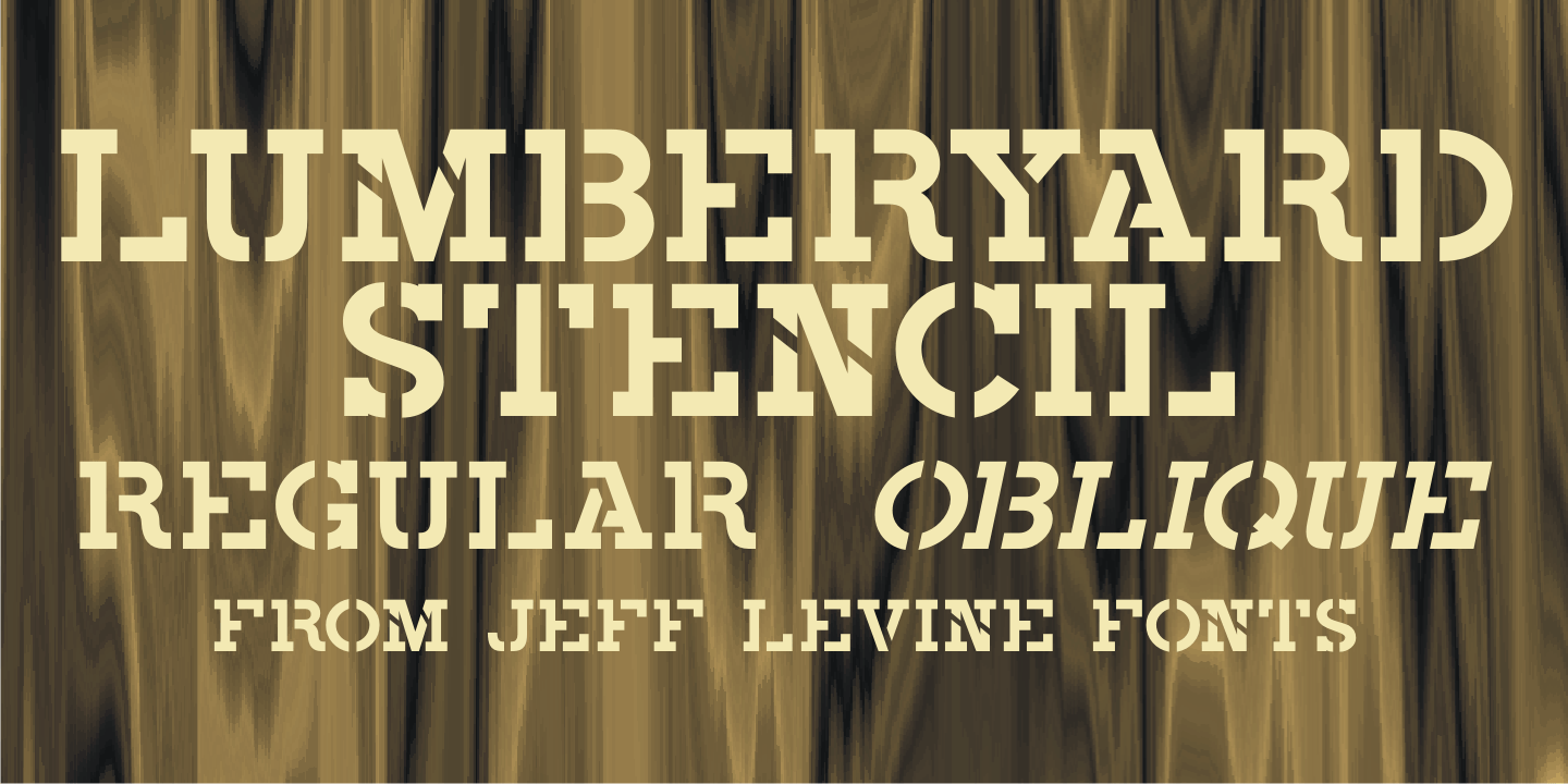 Lumberyard Stencil Font Family by Jeff Levine Fonts | Font Bros
