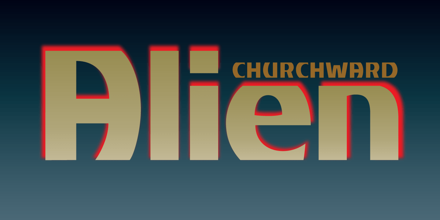 Churchward Alien Font Family Poster