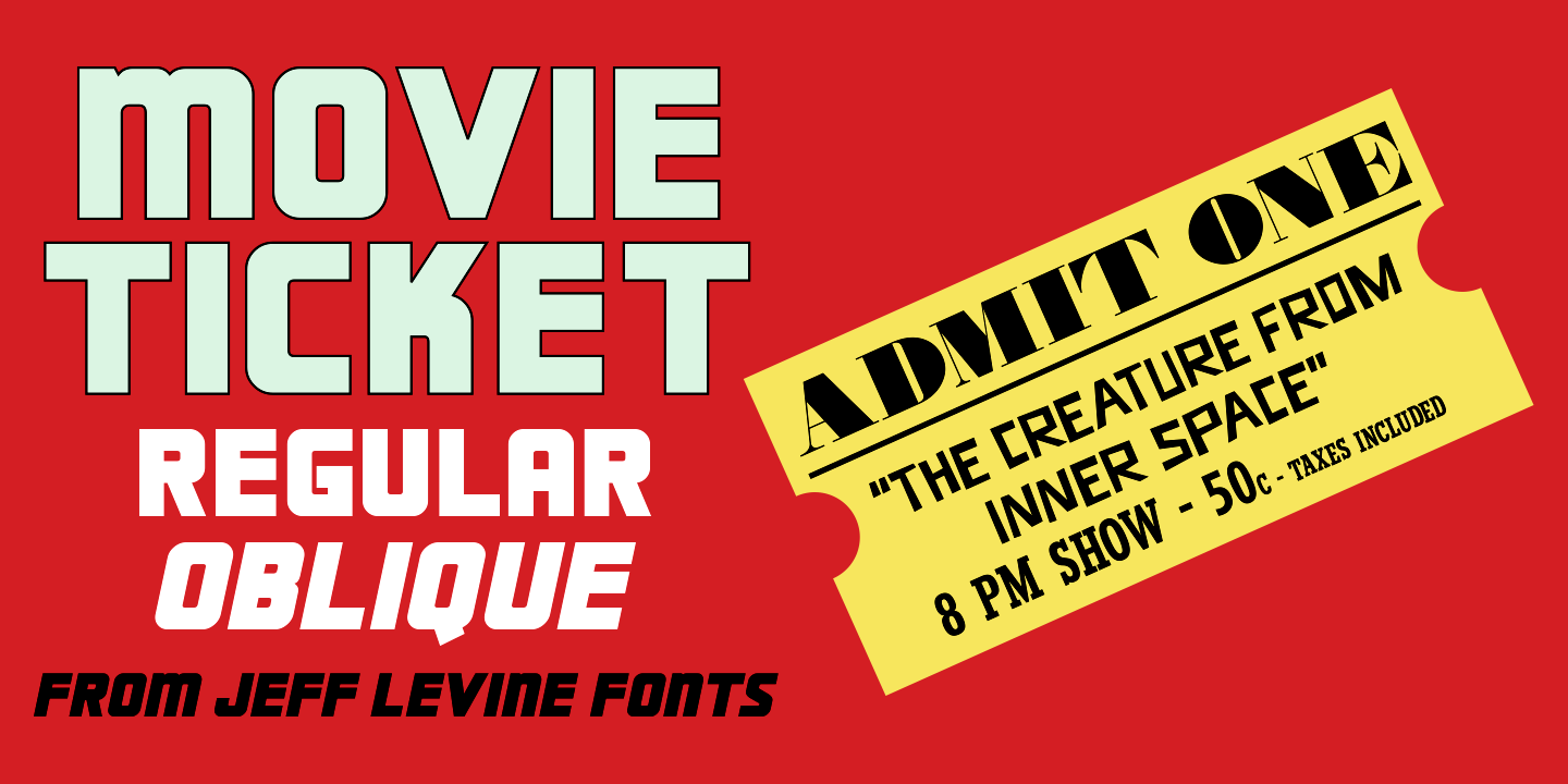 Movie Ticket Font Family Poster