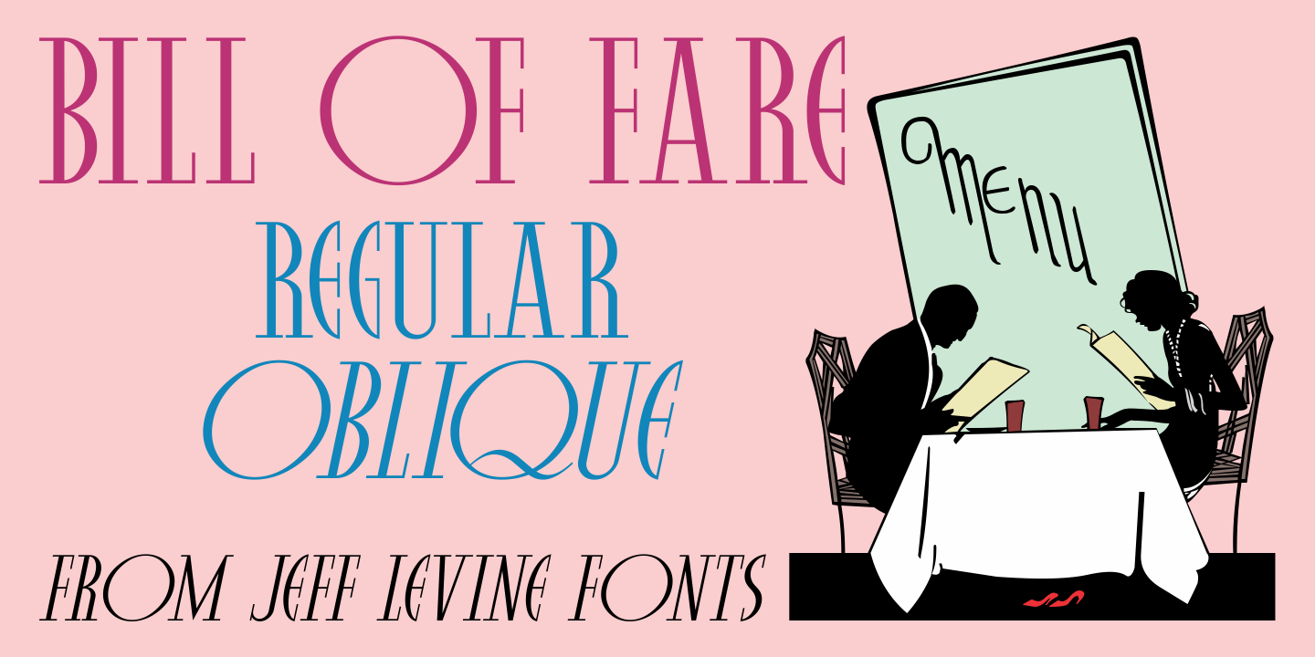 Bill of Fare Font Poster #1