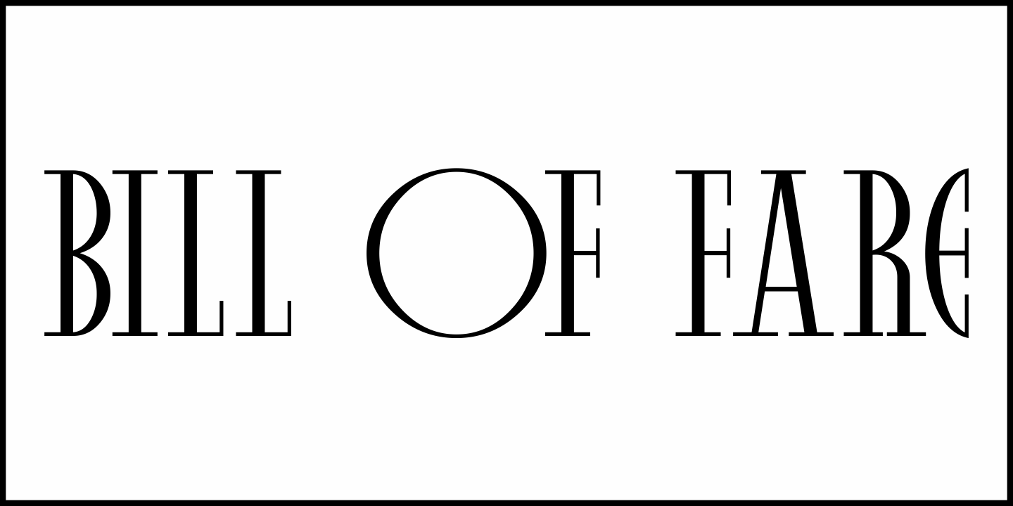 Bill of Fare Font Poster #2