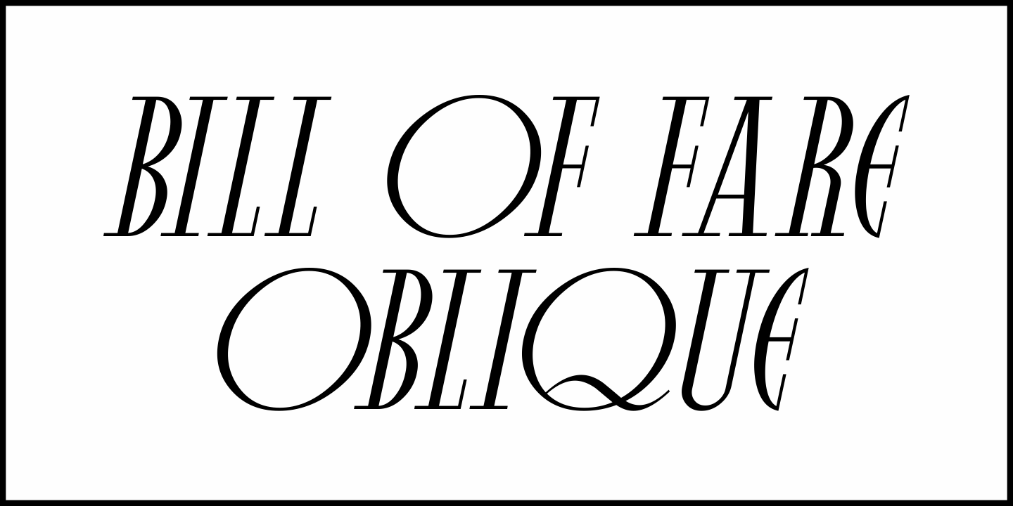 Bill of Fare Font Poster #4